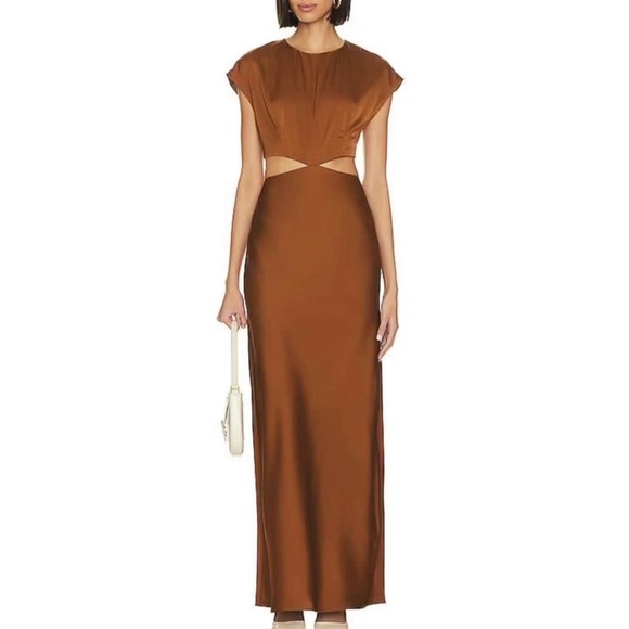 L'Academie Brown Maxi Dress - Picture 1 of 8